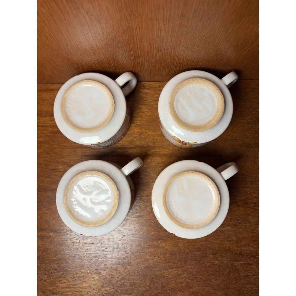 1970s VTG Recipe Soup Mugs Set of 4 French Onion Clam Chowder Split Pea Mushroom - Picture 5 of 15